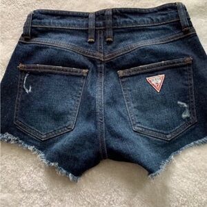 Guess Distressed Cutoff Logo Denim Shorts
